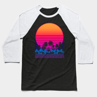 80s Vaporwave retro sunet Baseball T-Shirt